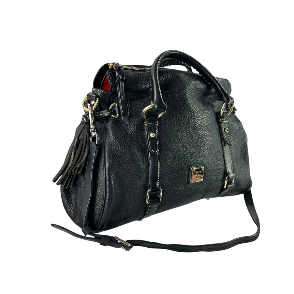 Genuine Dooney & Bourke Women's Black Leather Sorrento Satchel Bag Shoulder - Picture 2 of 13